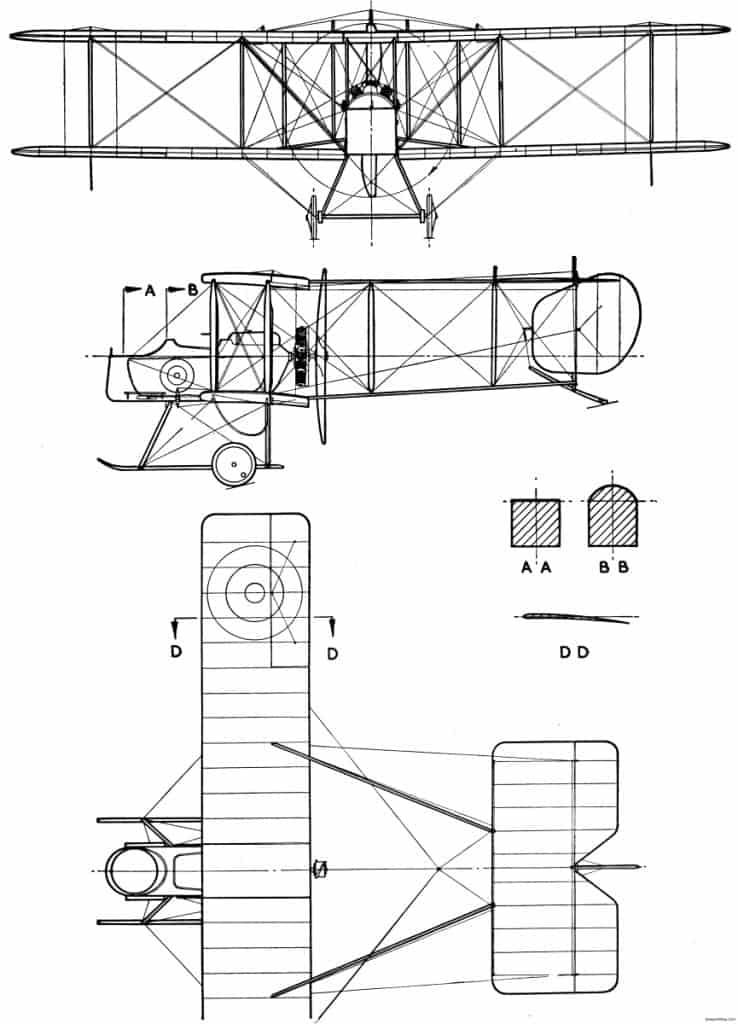 Общий вид самолета Виккерс F.B.5 «Ган Бас». Этот самолет был классифицирован как «боевой биплан» и использовался в т.ч. и как истребитель